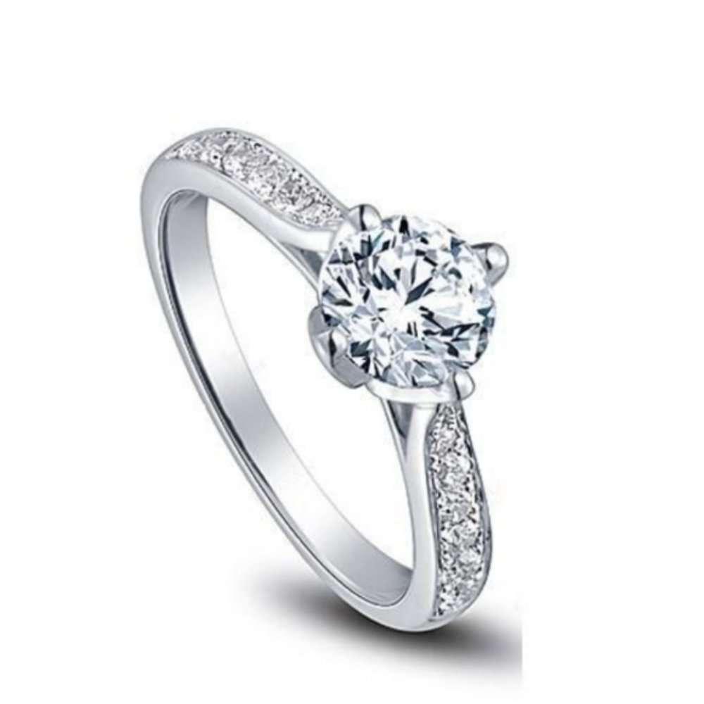 14K White Gold 1ct Moissanite Ring